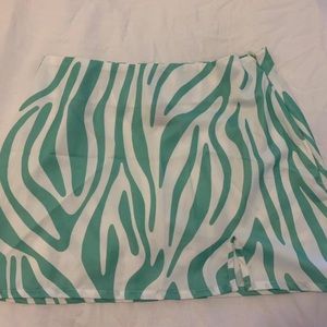 Green Zebra Print Shein Skirt